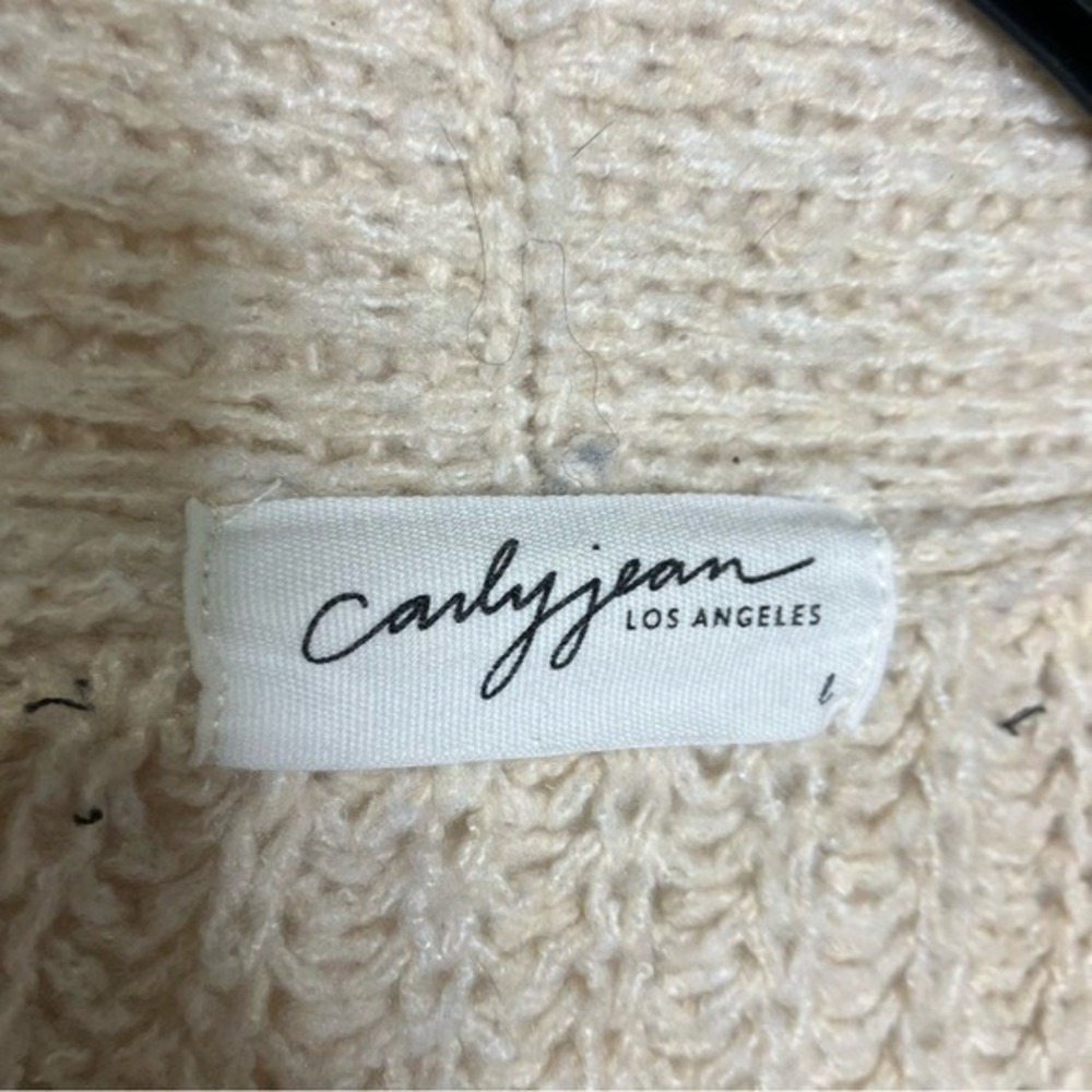 Carly Jean Los Angeles CJLA oatmeal cardigan sweater double button women's large - Picture 3 of 6